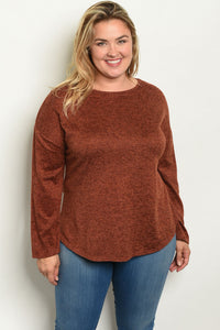 Plus Size Brick Tunic Top - Lily And Ann Online Boutique