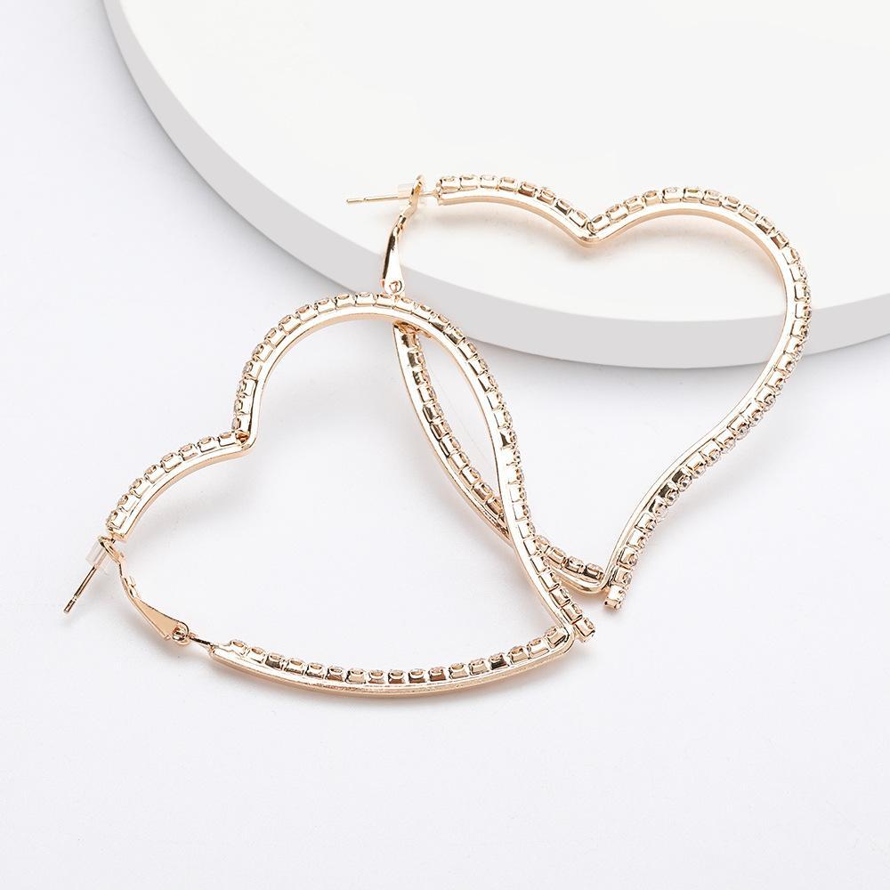 Gold Heart Swarovski Encrusted Hoop Earrings - Lily And Ann Online Boutique