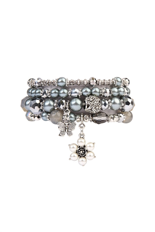Gray Butterfly, Pearl Classy Stackable Bracelets - Lily And Ann Online Boutique