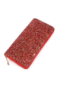 Riah Fashion Red Glitter Zipper Wallet - Lily And Ann Online Boutique