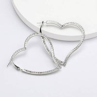 Silver Swarovski Encrusted Hoop Earrings - Lily And Ann Online Boutique