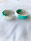 Teal and White Cord Hoop - Lily And Ann Online Boutique