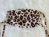 Leopard Print T-Shirt Cloth Face Mask W/Ties - Lily And Ann Online Boutique