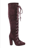 Bordeaux Stacked Heel Boot - Lily And Ann Online Boutique
