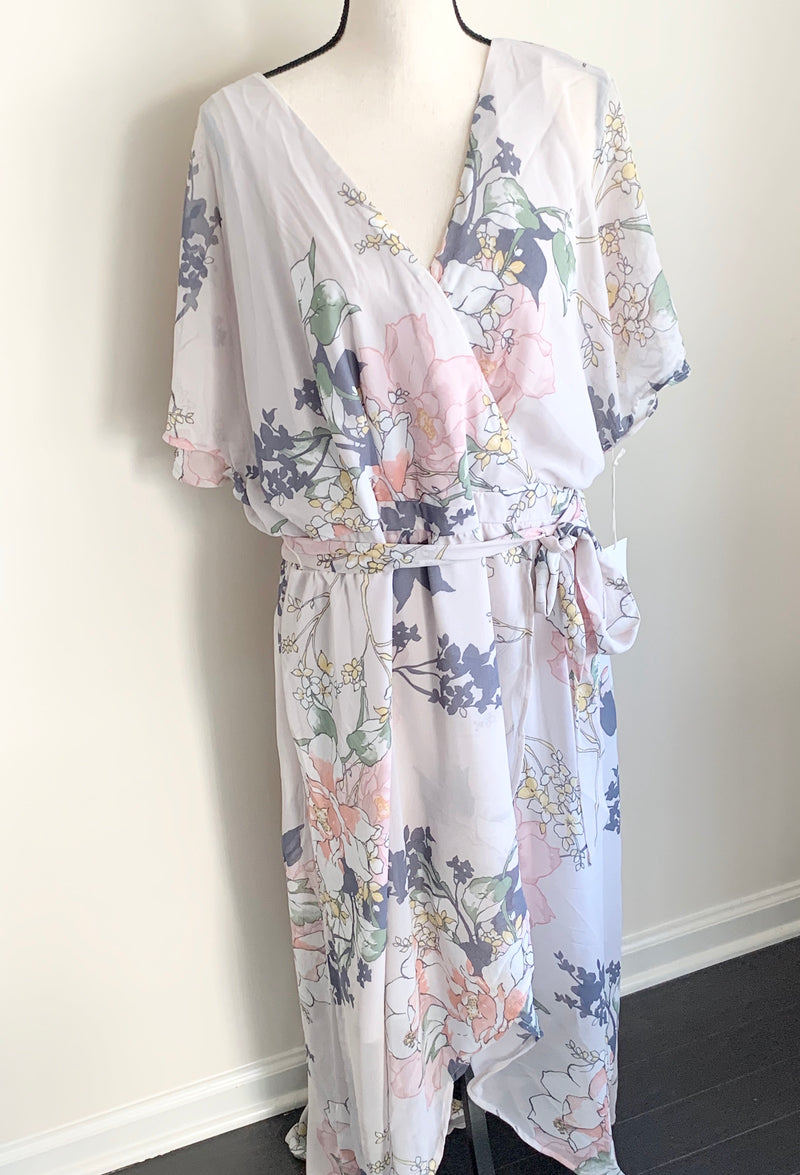 Plus Size Floral Wrap Maxi Dress - Lily And Ann Online Boutique