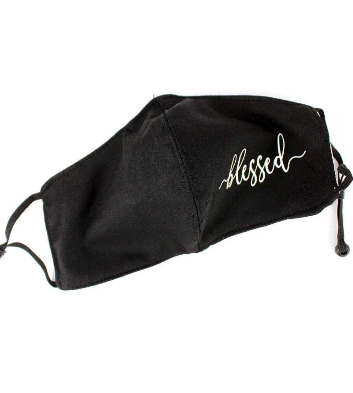 Blessed Black 2 Layer Fashion Face Mask - Lily And Ann Online Boutique
