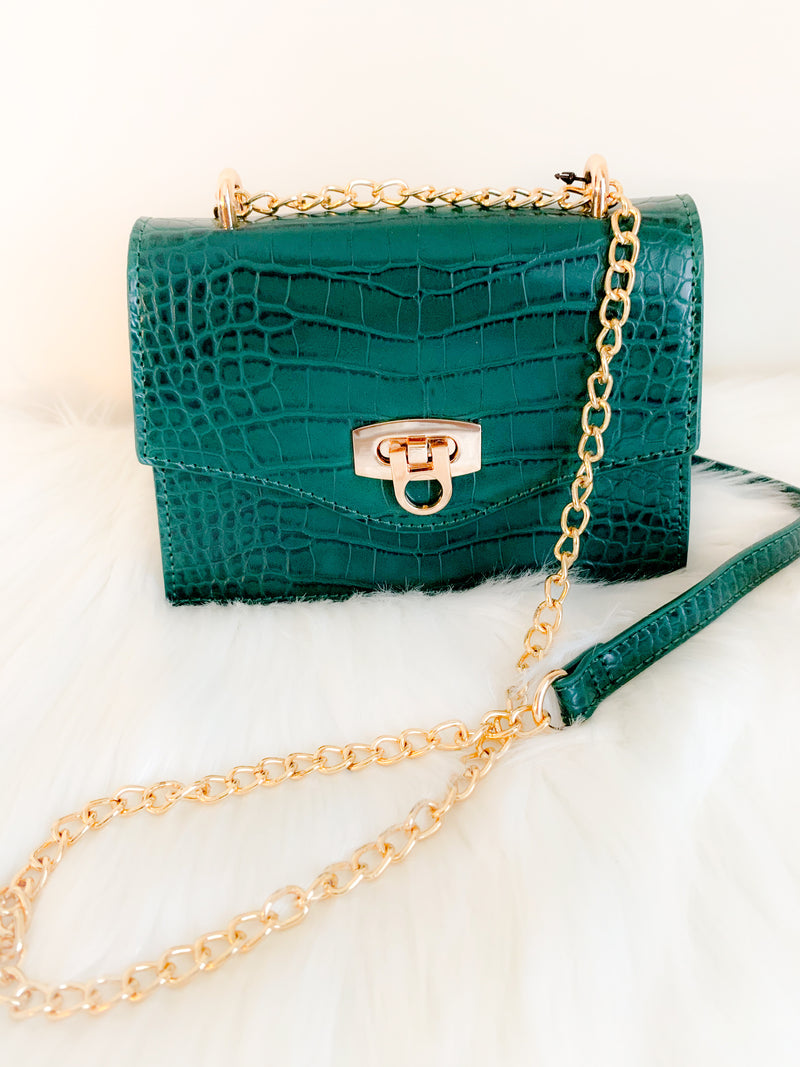 Faux Croc Mini Crossbody - Lily And Ann Online Boutique