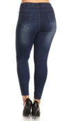 High Waist Plus Size Denim Jeggings - Lily And Ann Online Boutique