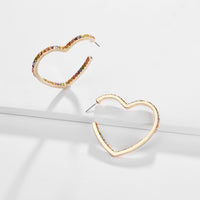 Swarovski Solid Gold Open Heart Earrings - Lily And Ann Online Boutique