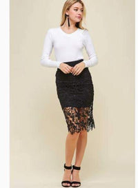 Lace Black Pencil Skirt - Lily And Ann Online Boutique
