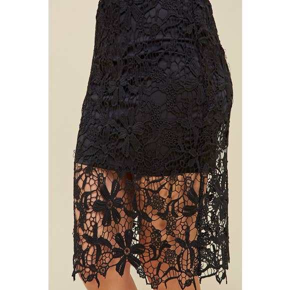 Lace Black Pencil Skirt - Lily And Ann Online Boutique