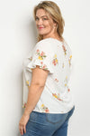 White Floral Print Plus Size Top - Lily And Ann Online Boutique